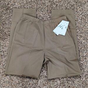 Pants Sz 12 Regular Tan Poly Blend Side Zip Faux Pockets by J H Collectibles